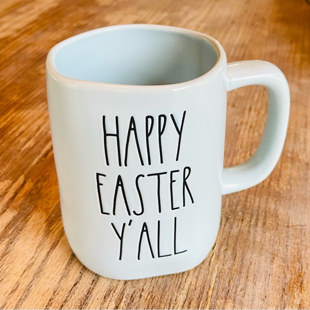 Rae Dunn By Magenta “Happy Easter Y'All” Light Blue Ceramic Coffee Tea Mug Cup